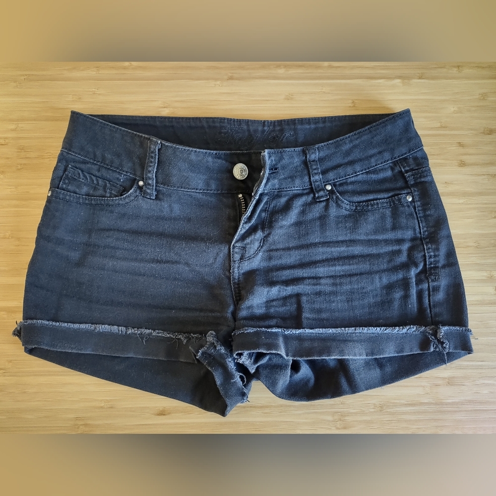 Black jean shorts
